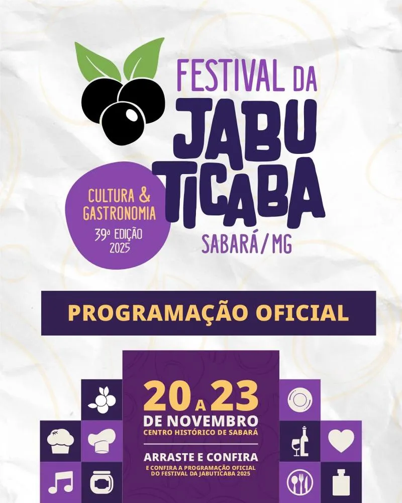 Festival da Jabuticaba 2025 em Sabará: veja datas, programação e tudo sobre a festa mais doce de Minas Gerais