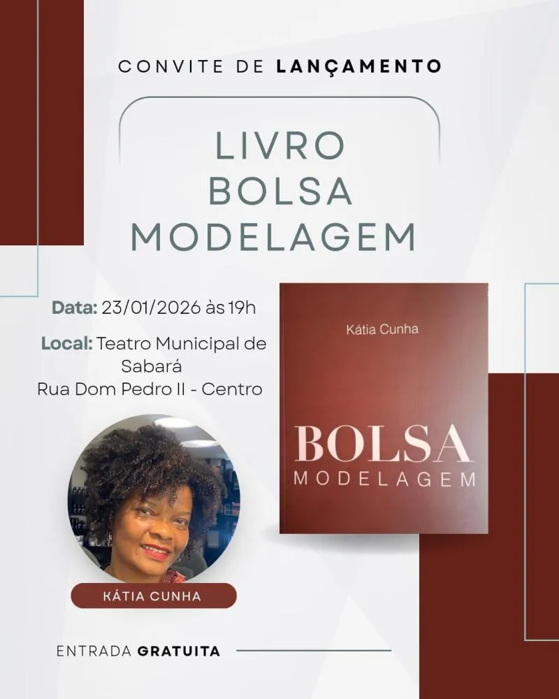 Sabarense Kátia Cunha lança o livro “Bolsa Modelagem” no Teatro Municipal no dia 23 de janeiro