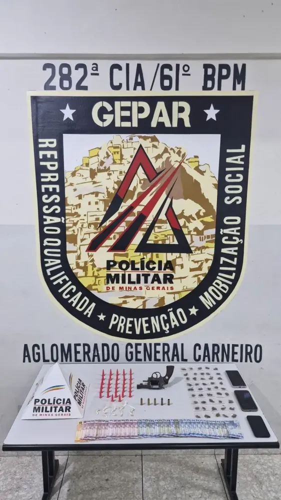 Sabará: cinco são presos e PM apreende arma e drogas durante operação no bairro Valparaíso