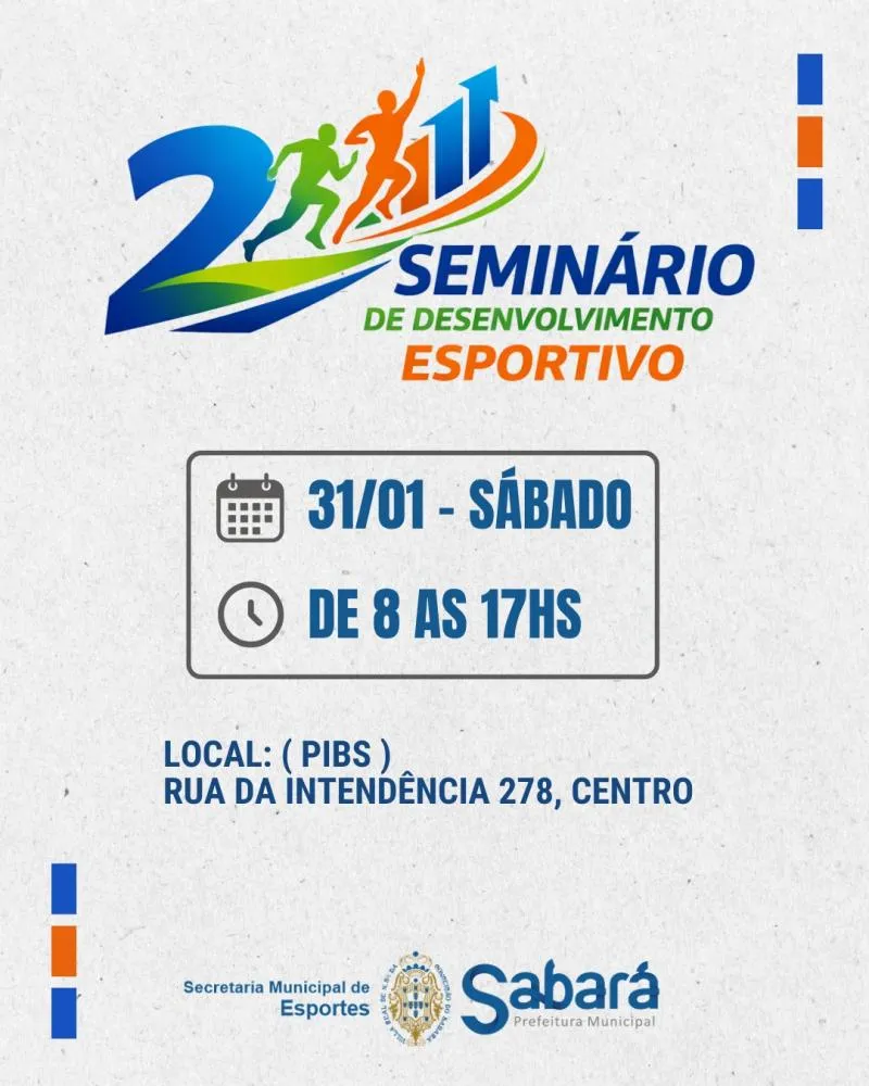 Prefeitura de Sabará realiza 2º Seminário de Desenvolvimento Esportivo com foco em políticas públicas e inclusão social