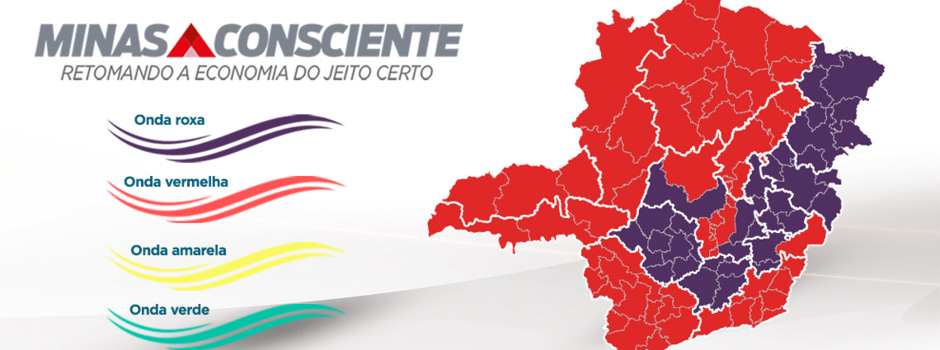 Macrorregiões Norte, Sul, Sudeste e Jequitinhonha avançam para onda vermelha do Minas Consciente Comitê Covid-19 aprovou ainda progressão de fase de seis microrregiões, incluindo Grande BH