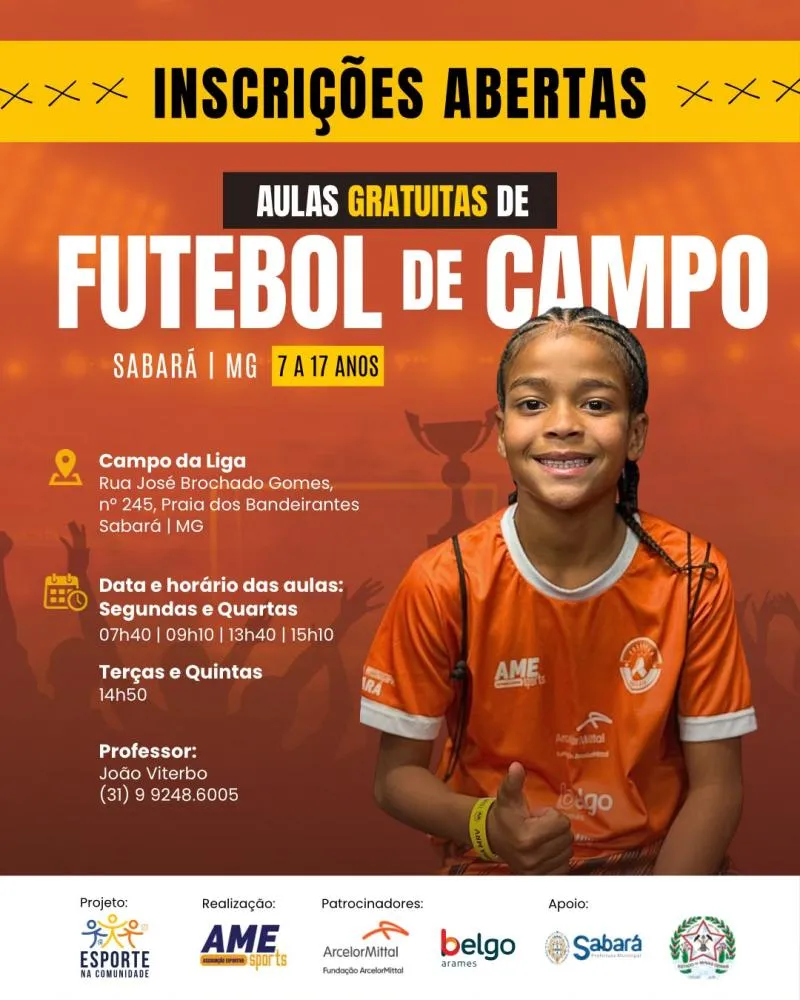 Inscrições abertas em Sabará para aulas gratuitas de judô e futebol de campo