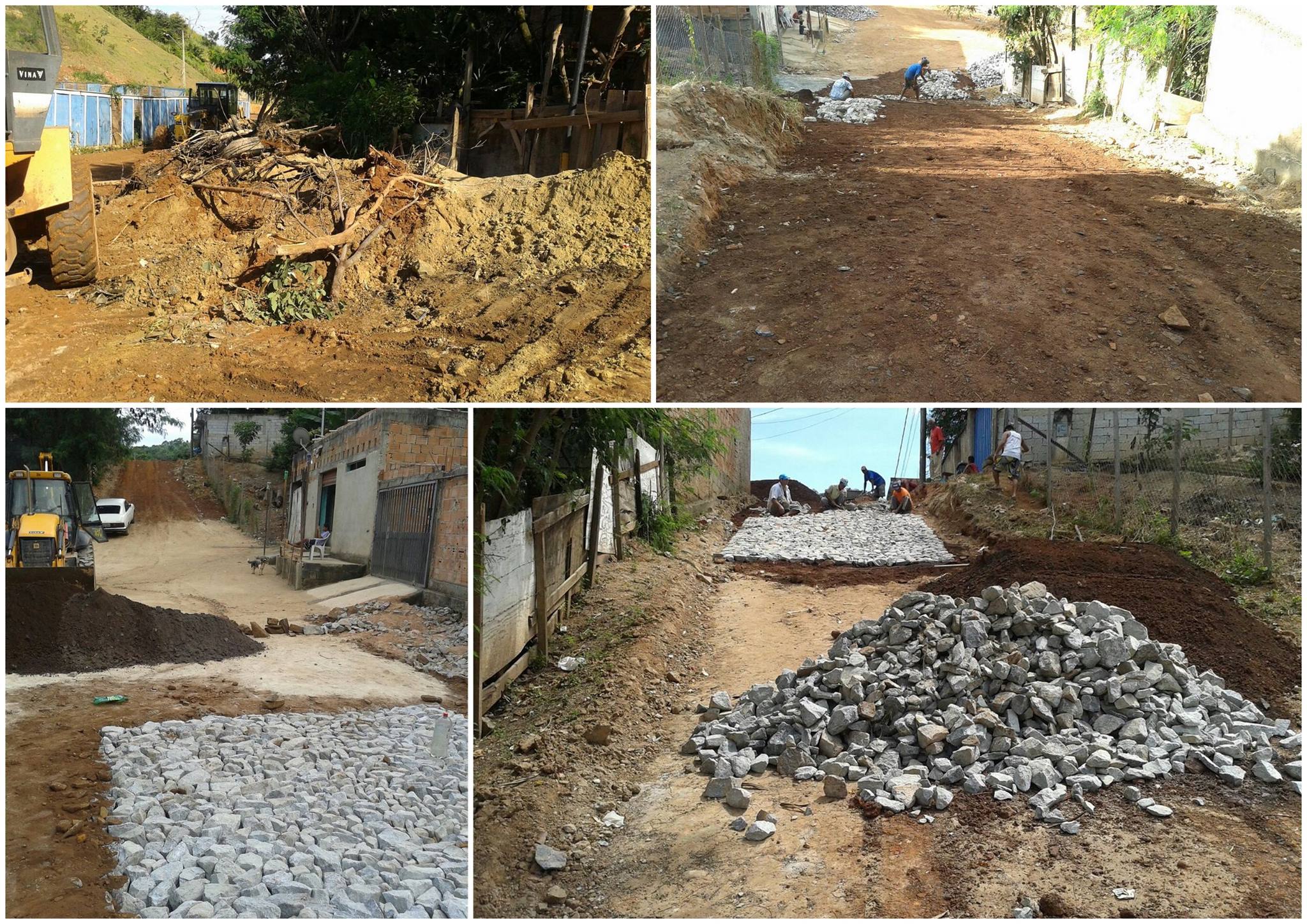 Calçamento no bairro Borba Gato, rua Januário Basílio da Costa
