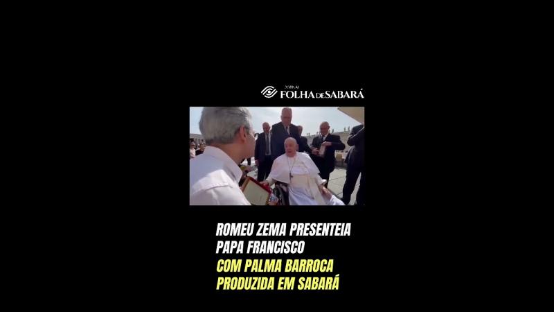 Romeu Zema presenteia Papa Francisco com Palma Barroca produzida em Sabará